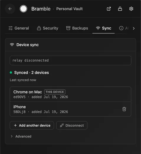 Device sync